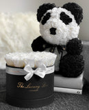 Panda Rose Bear with Ribbon - 14in | Valentine's Day Gift