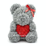 Grey & Red Bear & Eternity Roses Box Set