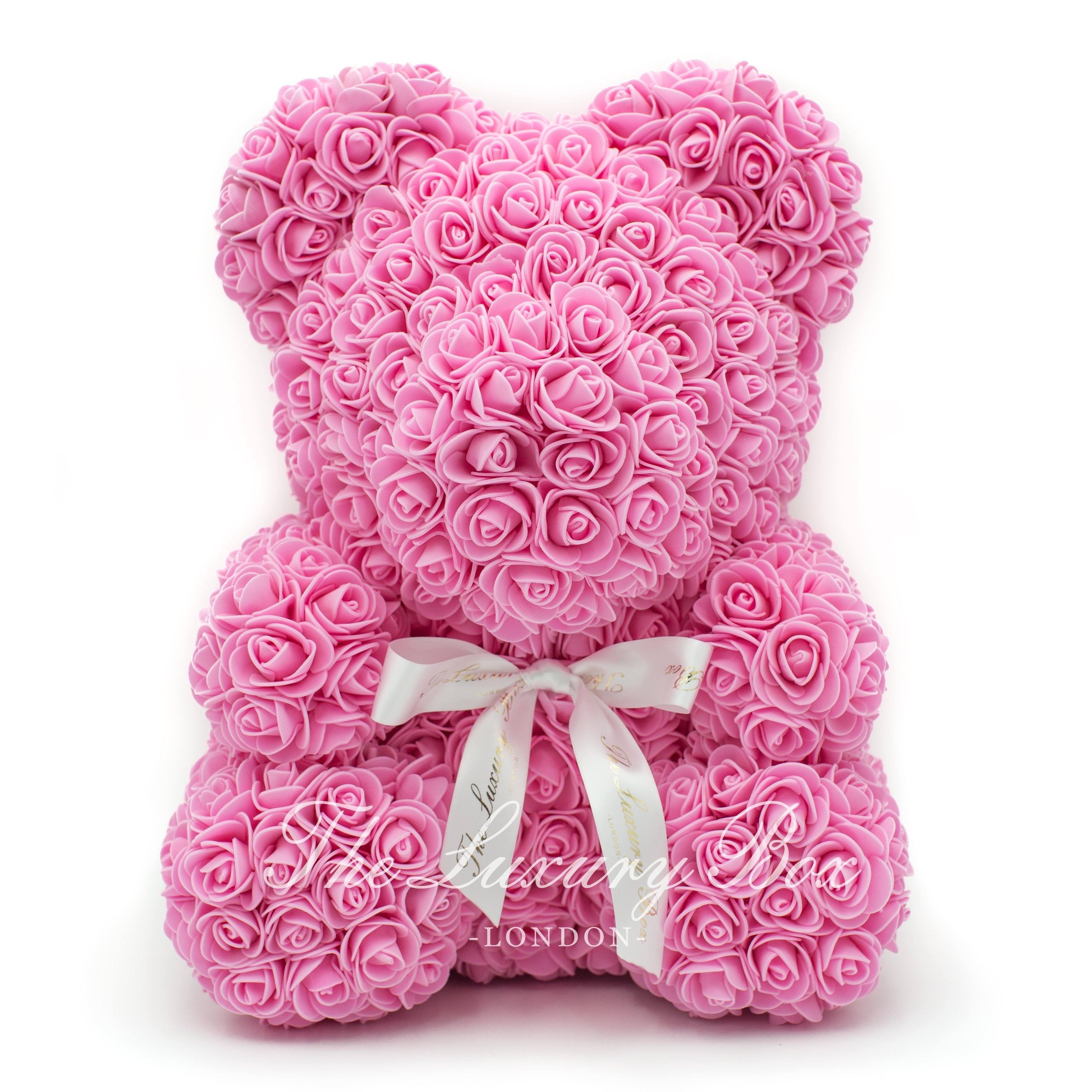 Valentines bear made of hot sale roses